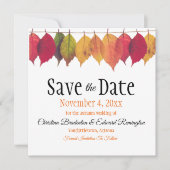 Wedding Save The Date Autumn Leaves On String Aankondiging (Voorkant)