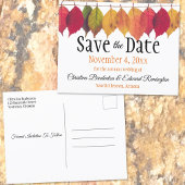 Wedding Save The Date Autumn Leaves On String Aankondigingskaart