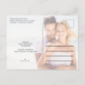 Wedding Save the Date Calendar 6 Row Photo Aankondigingskaart (Achterkant)