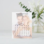 Wedding Save the Date Calendar 6 Row Photo Aankondigingskaart (Staand voorkant)