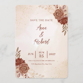Wedding Save the Date Card | Elegant Botanical  Kaart