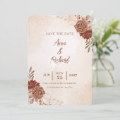 Wedding Save the Date Card | Elegant Botanical  Kaart (Staand voorkant)