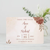 Wedding Save the Date Card | Elegant Botanical  Kaart (Staand voorkant)