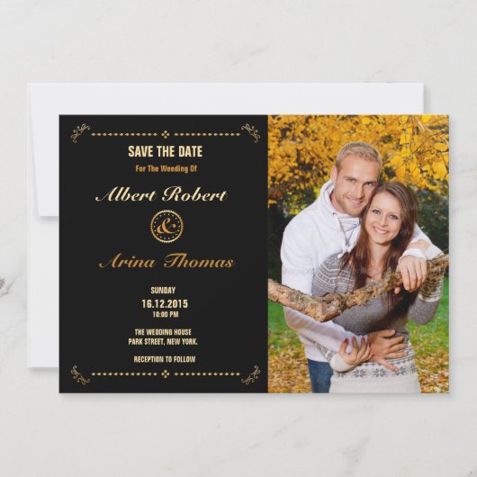 Wedding Save The Date Card Template Kaart (Voorkant)