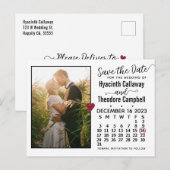 Wedding Save the Date December 2023 Calendar Photo Uitnodiging Briefkaart (Voorkant / Achterkant)