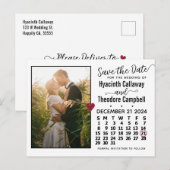 Wedding Save the Date December 2024 Calendar Photo Uitnodiging Briefkaart (Voorkant / Achterkant)