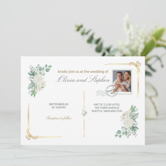 wedding save the date engagement invite (Staand voorkant)