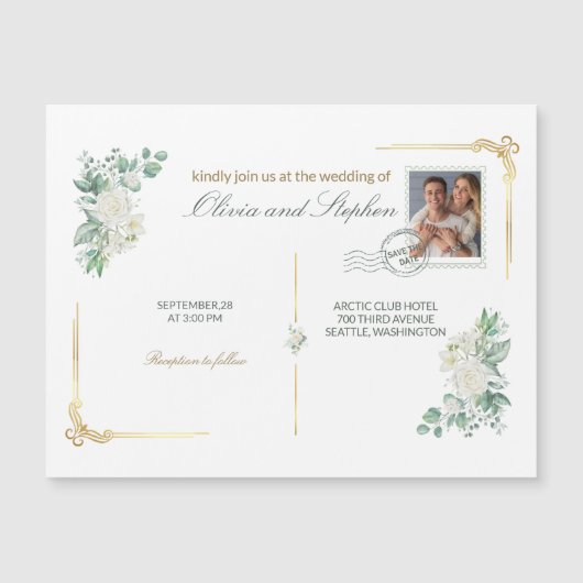 wedding save the date engagement magnet (Voorkant)