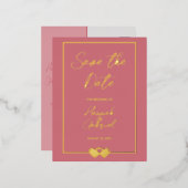Wedding Save the Date Folie Invitation Briefkaart (Voorkant / Achterkant)