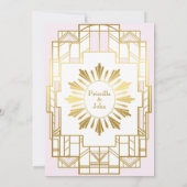 Wedding Save the Date, Great Gatsby, white gold ro Kaart (Achterkant)