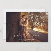 Wedding Save the Date Handwriting Photo Herfst (Voorkant)