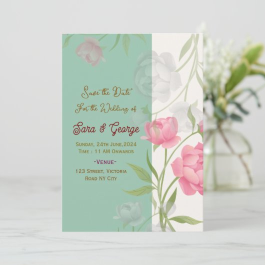 Wedding Save the Date Invitations  Kaart (Staand voorkant)