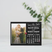 Wedding Save the Date January 2024 Calendar Photo Uitnodiging Briefkaart (Staand voorkant)