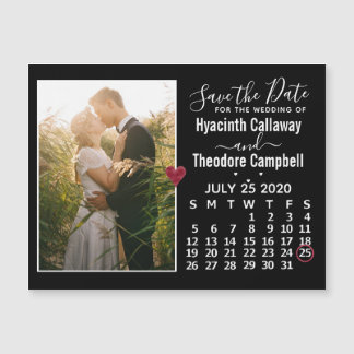 Wedding Save the Date Juli 2020 Calendar Photo Magnetische Uitnodiging
