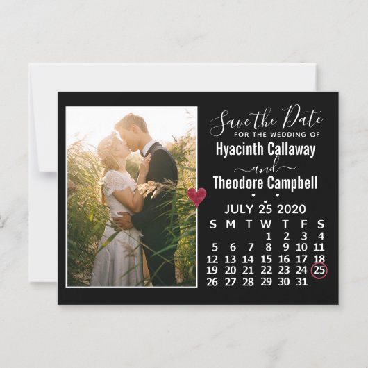 Wedding Save the Date Juli 2020 Calendar Photo Magnetische Uitnodiging (Voorkant)