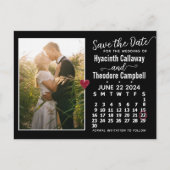 Wedding Save the Date June 2024 Calendar Photo Uitnodiging Briefkaart (Voorkant)