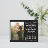 Wedding Save the Date June 2024 Calendar Photo Uitnodiging Briefkaart (Staand voorkant)