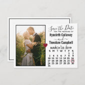 Wedding Save the Date March 2019 Calendar Photo (Voorkant / Achterkant)