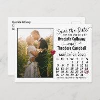 Wedding Save the Date March 2023 Calendar Photo