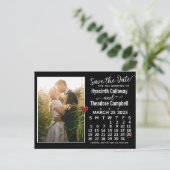 Wedding Save the Date March 2023 Calendar Photo Uitnodiging Briefkaart (Staand voorkant)