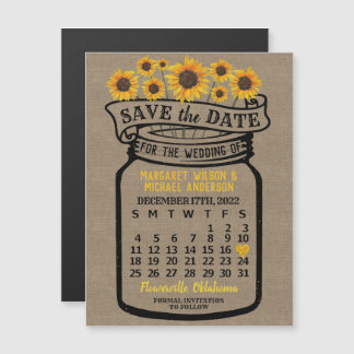 Wedding Save the Date Mason Jar Boerderij December Magnetische Uitnodiging