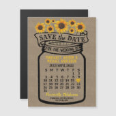 Wedding Save the Date Mason Jar Boerderij Juli 202 Magnetische Uitnodiging (Voorkant / Achterkant)
