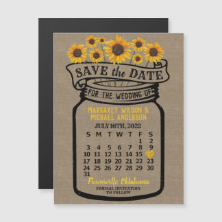 Wedding Save the Date Mason Jar Boerderij Juli 202 Magnetische Uitnodiging