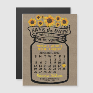 Wedding Save the Date Mason Jar Boerderij June 202 Magnetische Uitnodiging