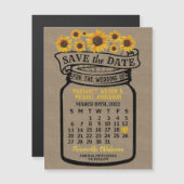 Wedding Save the Date Mason Jar Boerderij March 20 Magnetische Uitnodiging (Voorkant / Achterkant)