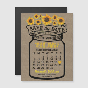 Wedding Save the Date Mason Jar Boerderij March 20 Magnetische Uitnodiging