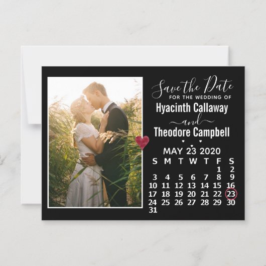 Wedding Save the Date May 2020 Calendar Photo Magnetische Uitnodiging (Voorkant)