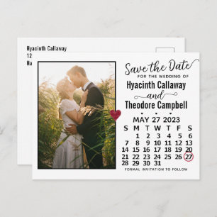 Wedding Save the Date May 2023 Calendar Photo Uitnodiging Briefkaart