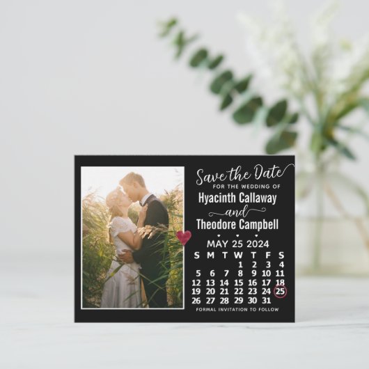 Wedding Save the Date May 2024 Calendar Photo Uitnodiging Briefkaart (Staand voorkant)