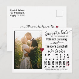 Wedding Save the Date May 2024 Calendar Photo Uitnodiging Briefkaart