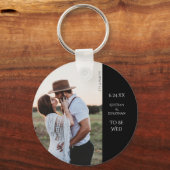 Wedding Save the Date Modern Photo Sleutelhanger (Voorkant)
