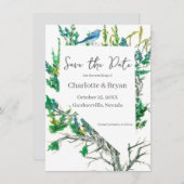 Wedding Save the Date Nevada Bluebird Sagebrush (Voorkant / Achterkant)