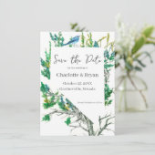 Wedding Save the Date Nevada Bluebird Sagebrush (Staand voorkant)