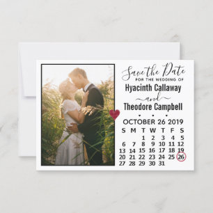Wedding Save the Date Oktober 2019 Calendar Photo