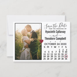 Wedding Save the Date Oktober 2020 Calendar Photo