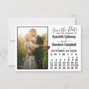 Wedding Save the Date Oktober 2020 Calendar Photo