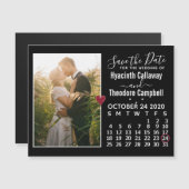 Wedding Save the Date Oktober 2020 Calendar Photo Magnetische Uitnodiging (Voorkant / Achterkant)