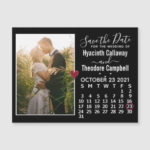Wedding Save the Date Oktober 2021 Calendar Photo Magnetische Uitnodiging