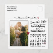 Wedding Save the Date Oktober 2024 Calendar Photo Uitnodiging Briefkaart (Voorkant / Achterkant)