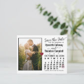Wedding Save the Date Oktober 2024 Calendar Photo Uitnodiging Briefkaart (Staand voorkant)