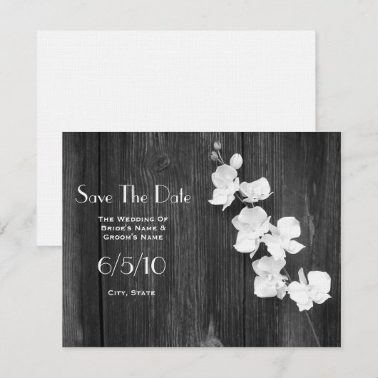 Wedding Save The Date - Orcihds & Barnwood (Voorkant / Achterkant)