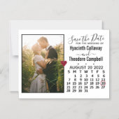 Wedding Save the Date Photo August 2022 Calendar Magnetische Uitnodiging (Voorkant)