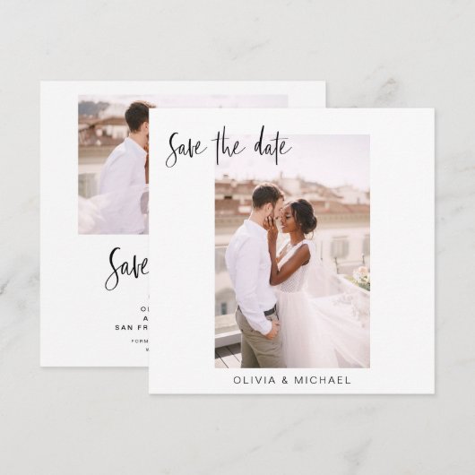 Wedding Save the Date Photo Minimalist (Voorkant / Achterkant)