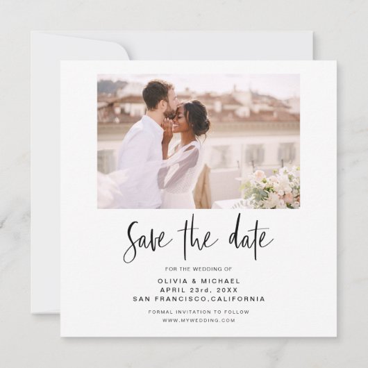 Wedding Save the Date Photo Minimalist (Achterkant)