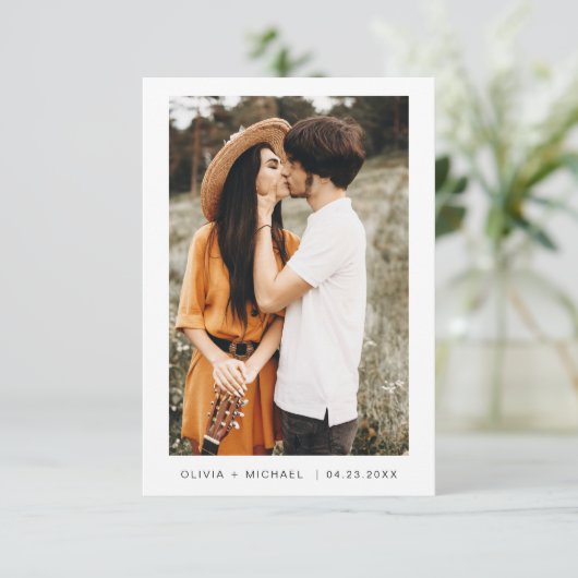 Wedding Save the Date Photo Minimalist (Staand voorkant)