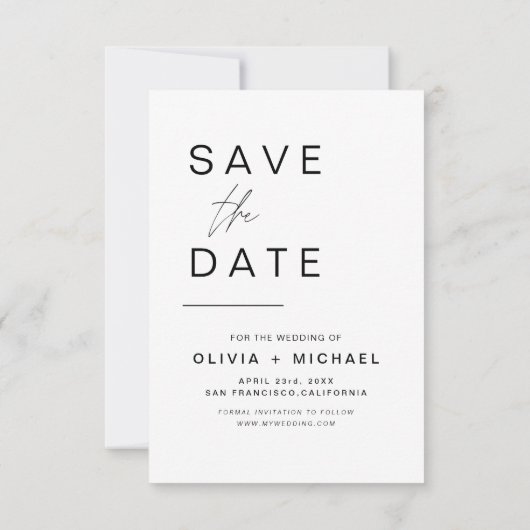 Wedding Save the Date Photo Minimalist (Achterkant)